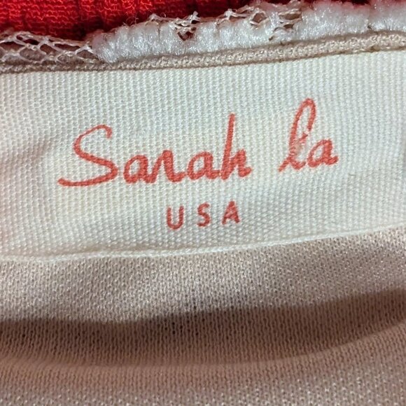 Sarah La USA Red & Cream Lace Dress – Size S/M, Romantic V-Neck - Picture 5 of 5